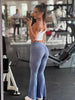 Slim High Waist Capris Sexy Bell Bottom Flare Tights Solid Y2k Women Clothes E Girl Aesthetic Streetwear Woman Pants