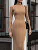 Autumn Winter Women Knitted Long Sleeved Sweater Dress Sexy Slim Fit Striped High elasticity Female Vestidos Sweater Out