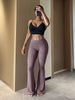 Slim High Waist Capris Sexy Bell Bottom Flare Tights Solid Y2k Women Clothes E Girl Aesthetic Streetwear Woman Pants