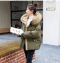 Cotton-Padded Jacket Women Winter Heavy Wool Collar Parkas Short Coat Female Thick Warm Down Cotton Overcoat Ladies Top