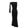 Women's Sweetheart Long Dress Asymmetric Temperament Slim Package Hip Simple Tie Dresses