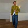 Elegant Lace-Up Women's Pu Leather Jacket Pocket Slim Stand Collar Zippers Lady Coats Autumn Winter Female Street Tops