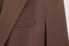 Spring Office Lady Elegant Brown Women Suit Casual Sashes Oversized Shrug Blazer Chic Zipper Long Pant