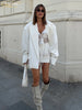 Loose White Office Women Blazer Winter Lapel Long Sleeve Blazers Elegant Classic Solid Top Female Clothing