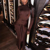 Women Full Sleeve Turtleneck Ribbon Ruched Long Maxi Dress Spring Sexy Street Slim Evening Night Club Party Dresses