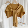 Korean Woman's Neck Guard Fake Collar Scarve Cashmere Warm Knitted Shawl Winter Wool Blouse Shoulders Cape Knotted Scarf Q36