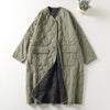 Oversized Women Parkas Collarless Long Sleeve Single-breasted Ladies Winter Coat Casual Thick Warm Outerwear Overcoat