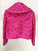 High Street Star Style Designer Jacket Women's Beaded Floral Jacquard Trimmed Jacket