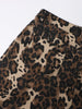Leopard Ripped Wide Leg Jeans For Women High Waist Patchwork Button Loose Denim Pant Female Clothing