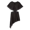 Women Sexy Patchwork Lace Dress Hollow Waist Asymmetrical Mini Dresses Woman Elegant Lady Party Club Evening Dress