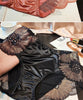 Women Lace Flowers Panties Sexy Hollow Temptation Silk Breathable Underwear Tummy Mid Waist Butt Lift Briefs Intimate Panty