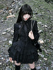 Aoaiiys Mini Dress Women Black Gothic Lace Spliced Dresses Y2K Japanese Streetwear Lolita Dresses Spicy Girls Fall Clothes