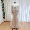 Beaded Mermaid Evening Dress for Women Elegant High Neck Long Sleeves for Women Wedding Party Gown Customized