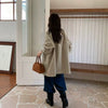 Mid-length Trench Spring and Autumn Retro Korean-style Turn-down Collar Design Loose and Casual Women's Coats