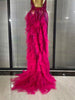 Sparkly Rhinestones Tassel Sheer Dress for Women Sexy V Neck Birthday Celebrate Event Outfit Singer Show Wear Photo Shoot Dress