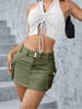 Streetwear Solid Color Cowboy Tight Skirts Women Pocket Design Sense Package Hip Slim Denim Mini Skirt Female Spring