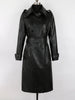 Spring Autumn Long Black Soft Faux Leather Trench Coat for Women Belt Double Breasted Elegant Overcoat 5xl 6xl