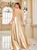Elegant Sequins Evening Dress For Women Deep V-neck Satin Prom Party Green Dress Floor Length Blue Formal Gowns