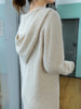 100%Pure Mink Cashmere Knitted Dress Ladies Hooded Collar Large Size Long Skirt Casual High Waist Hooded Skirts Autumn Dress