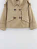 Two-color Retro Short Trench Coat Classic Women's Short Trench Coat With Epaulettes is Suitable For Elegant Wais