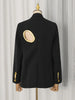 Modern Hollow Out Women Jackets Lapel Collar Long Sleeve Temperament Loose Jacket for Street Outing Wear
