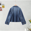 Chic Stand Collar Denim Cropped Jackets Women Loose Zipper Pockets Full Sleeve Female Coats Spring Lady Outwear Street