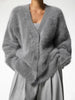 Women's Cardigans Korean V-neck Sweater Coat Long Sleeve Oversized Sweater Female Buttons Solid Knitted Jacket Women