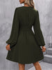 Dresses Woman Clothing V Neck Lantern Sleeve Wrap Mini Dress Ruched Waist Flowy Hem Elegant for Autumn and Party Styles