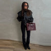 Double Zip Rib Collar Women Cropped Jacket Long Sleeve Side Pockets Loose Oversized Solid Autumn Coats Daily Chic Jackets