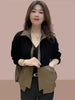 Women Splicing Loose Fitting Jacket Spring Female Leisure Outerwear Ladies Top Grade Long Sleeved Tops Coat
