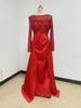 Women Party Dress Long Sleeve Sequins Empire Mesh Elegant O-neck Lady Big Swing Banquet Temperament Clothing