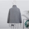 Elegant Stand Collar Woolen Jacket For Women Y2k Single Breasted Button Casual Coat Lady Autumn Winter Street Chic Outwear