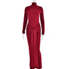 Turtleneck Long Sleeve Maxi Dress For Women Irregular Bodycon Long Dress Femme Temperament Evening Dress