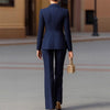Autumn Winter Ladies Pant Suit Women Striped Female Business Work Wear Jacket Blazer and Trouser Formal 2 Piece Set