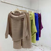 Pleated Suit Set For Women Spring Lapel Top + Fold Wide Leg Pants Two-piece Set Loose Casual Sets Female 2C2174