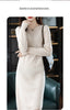 Round Neck Cashmere Dress Women's Long Pullover Sweater Autumn Winter Knitted Knee-Length Pure Wool Dress JJ396