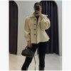 Women's Chic Waist-cinching Short Trench Coat Solid Long Sleeve Shoulder Pad Cropped Jackets Autumn Street Commute Outwear