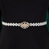 Dresses for Woman O Neck Full Sleeve Belt Waisted High Waisted Pleated A Line Ankle Length Elegant Female Birthday Gowns