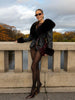 Women's Fur Patchwork Leather Jackets Furry Collar Slim Buttons Full Sleeve Female Coat Autumn Lady Street Outerwear