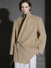 Herringbone Right Angled Shoulder Wool Blazer Coat Women, Ladies Autumn Winter Jacket