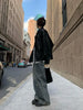 Vintage PU Leather Jacket Women High Street Techwear Oversized Moto Biker Coats BF Punk Loose Casual Cropped Outerwear