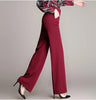 Women Wide Leg Office Pants High Waist Ladies Pants Black Formal Straight Trousers