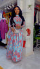 Women Print Full Sleeve O-neck Pleated Long Dress Spring Evening Elegant Romantic Vacation Party Birthday Dresses
