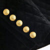 Spring Velvet Black Cotton Suit Double Row Metal Button Women's Warm Blazers Jacket