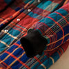 Autumn Winter Women Loose Red Plaid Parkas Hooded Padded Baggy Ladies Outerwear Vintage Buttons Pockets Warm Overcoat Parkas