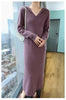 100%Pure Mink Cashmere Knitted Dress Ladies Hooded Collar Large Size Long Skirt Casual High Waist Hooded Skirts Autumn Dress