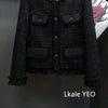 Women's Short Jacket Spring Autumn High-grade Tweed Lady Casual Outerwear Solid Single Breasted Ladies High-Quality Coat