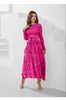 Pleated Socialite Shell Flower Dress Spring Original Lace-up Pleated Long Dresses for Women Clothing