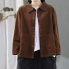 Women Corduroy Jacket Korean Version Retro Versatile Casual Jacket With Pockets Solid Loose Top Outerwear Coat S-6XL