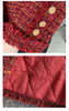 Autumn French High end Temperament Red Fragrant Coat Women's Short Thick Tweed OutwearFashion Women Slim Thicken Jacket